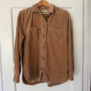 Madewell Tan Corduroy Button Up Shirt Size M Excellent Used Condition